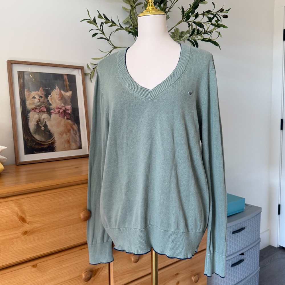 Vineyard Vines Green V-Neck Sweater